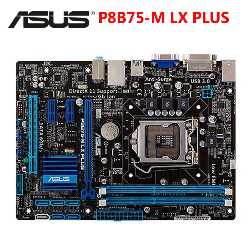Материнская плата LGA 1155 ASUS оригинальная материнская LX P8 B75 M PLUS Micro ATX SATAIII DDR3 USB 3 0