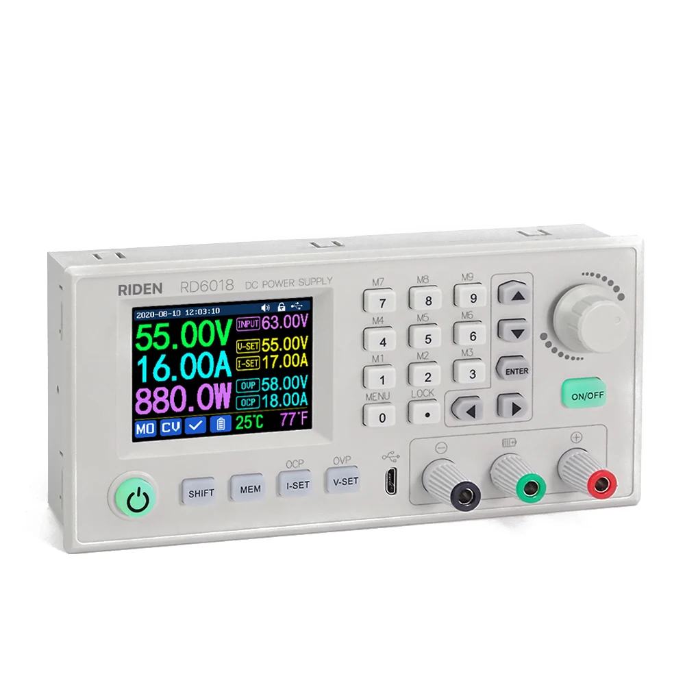 

RD6018 18A вольтметр с постоянным напряжением и постоянным током, модуль источника питания с клавиатурой, Управление по ПК