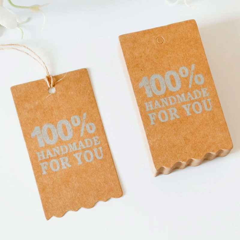 300pcs Handmade Kraft Paper Tags Wedding Birthday Party Favor DIY Crafts Colth Garment Price Lables Gift Packing Hang - купить по