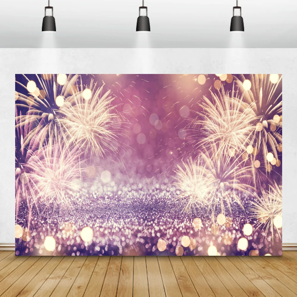 

Laeacco Light Bokeh Fireworks Glitters Photography Backgrounds New Year Backdrops Baby Birthday Photocall Party Decor Photophone
