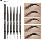 Двойной карандаш для бровей Teayason, супертонкий Водостойкий карандаш и кисть для бровей, стойкий черный коричневый карандаш для бровей, косметика