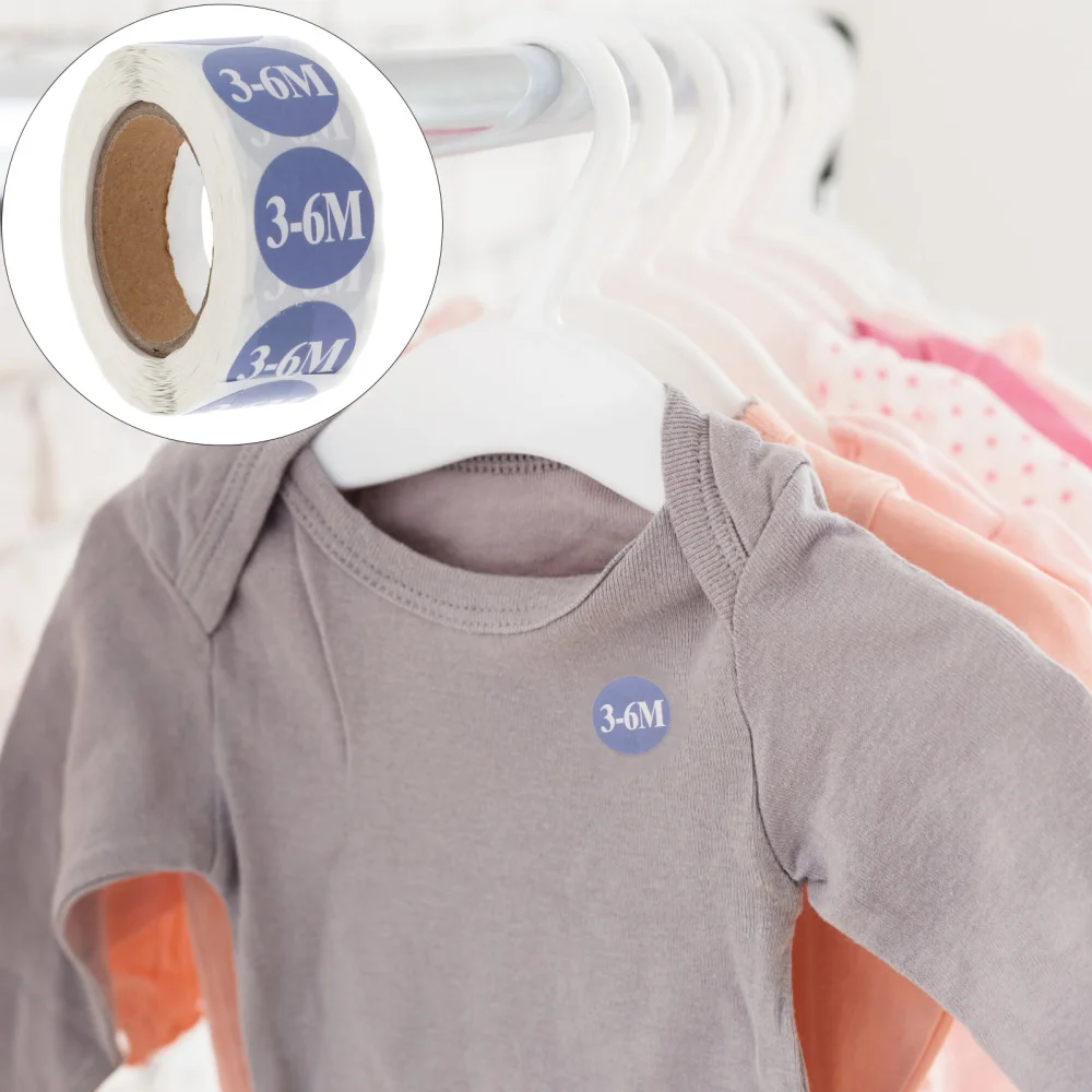 

2 Rolls Month Size Paper Sticker Label Clothing Size Adhesive Printed Sticker