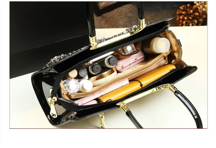 

Luxury Fashion Diamond Women's Handbag Genuine Leather Female Shoulder Messenger Bag New Rhinestone Ladies Party Bags