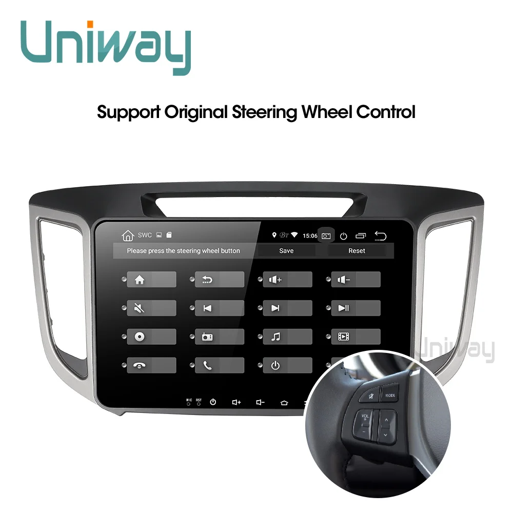 AIX251071 uniway 8 core android 8,1 автомобильный dvd для hyundai creta ix25 автомобильный Радио плеер gps навигации