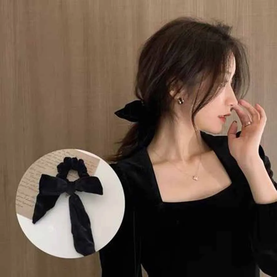 Женские бархатные резинки для волос Haimeikang эластичные с бантиком аксессуары