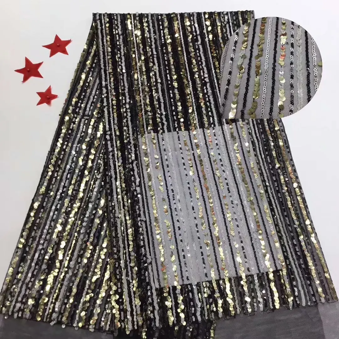

beautiful french lace fabric with sequins 5yards african net tulle lace fabric with sequins for wedding or party dress RFDE292