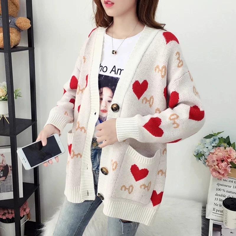 Женский вязаный кардиган свитер куртка с милым рисунком мягкий милый для девочек