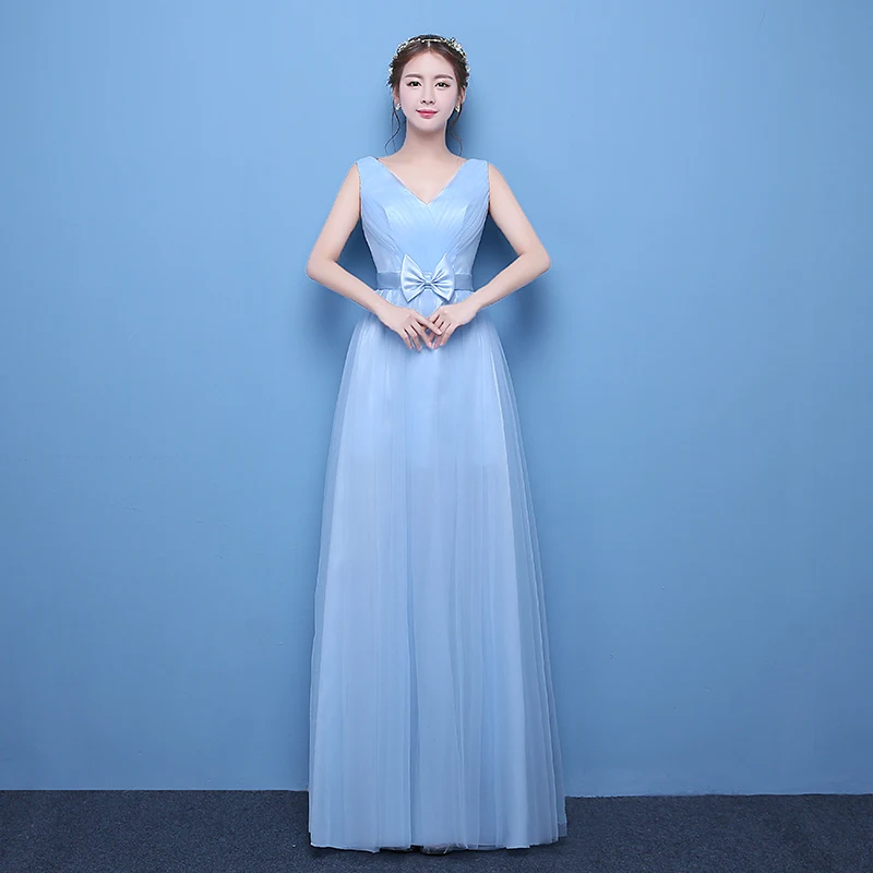 Небесно-голубого цвета платье для вечеринки элегантное Бордовое подружек