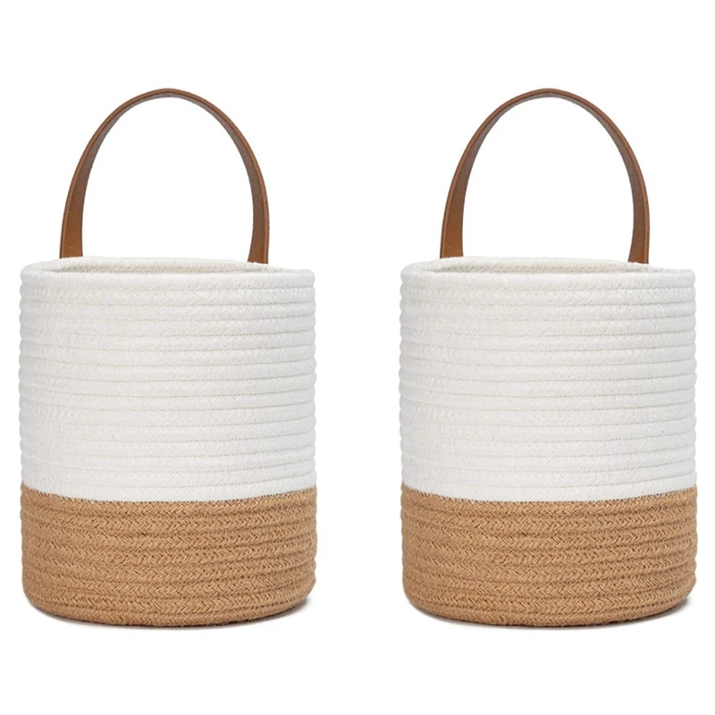 

2 шт веревка подвесная корзина тканые папоротник настенная подвесная корзина цветочных растений, плетеные корзины для хранения ключей корз...