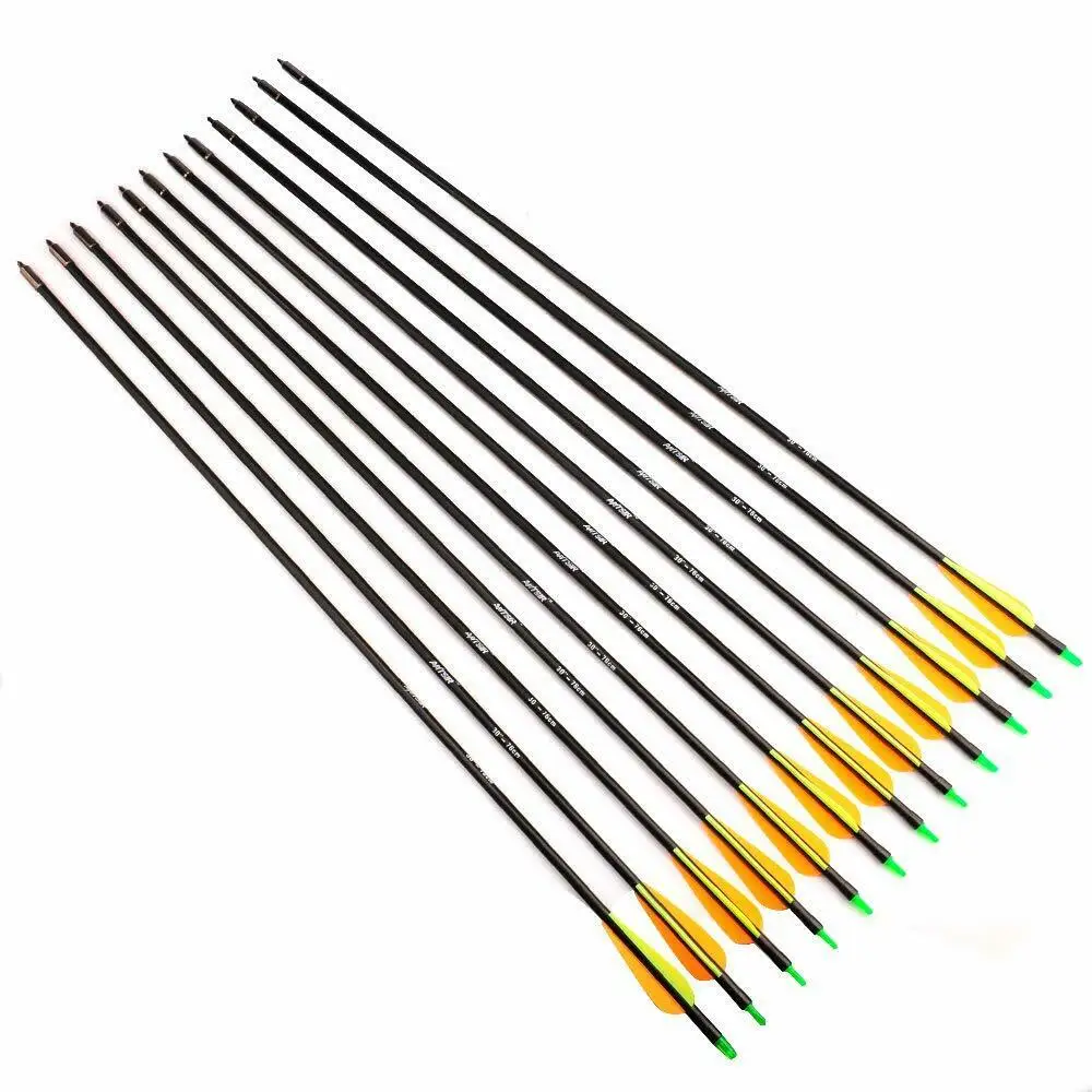 

Drop Shipping 12PCS 30" Fiberglass Shaft Archery Arrows SP500 For Compound&Recurvebow Hunting