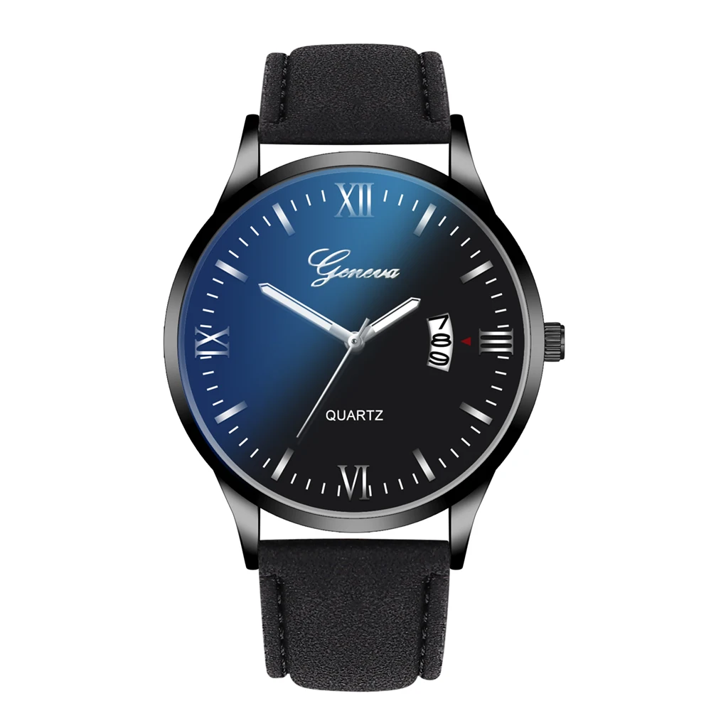 Мужские Бизнес Кварцевые часы из искусственной кожи ремешок Календарь Наручные