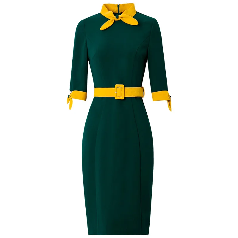 Платье с бантом для знаменитостей пояс подиума новинка 2019 весна осень