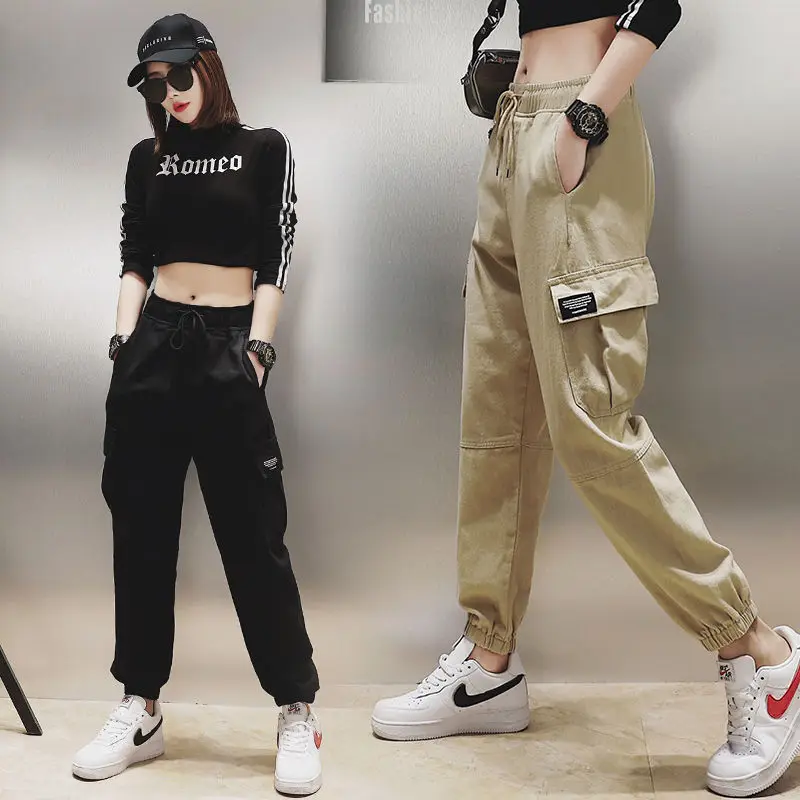 

Cotton cargo pants schoolgirl harlan pants new spring 2020 Hong Kong style leisure pants sweatpants