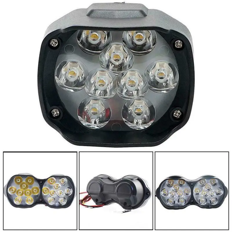 

18 LED Motorcycle Headlight 30W 3000LM Moto Light Assembly Spotlights Motorbike Lighting 6500K White 9-85V Waterproof