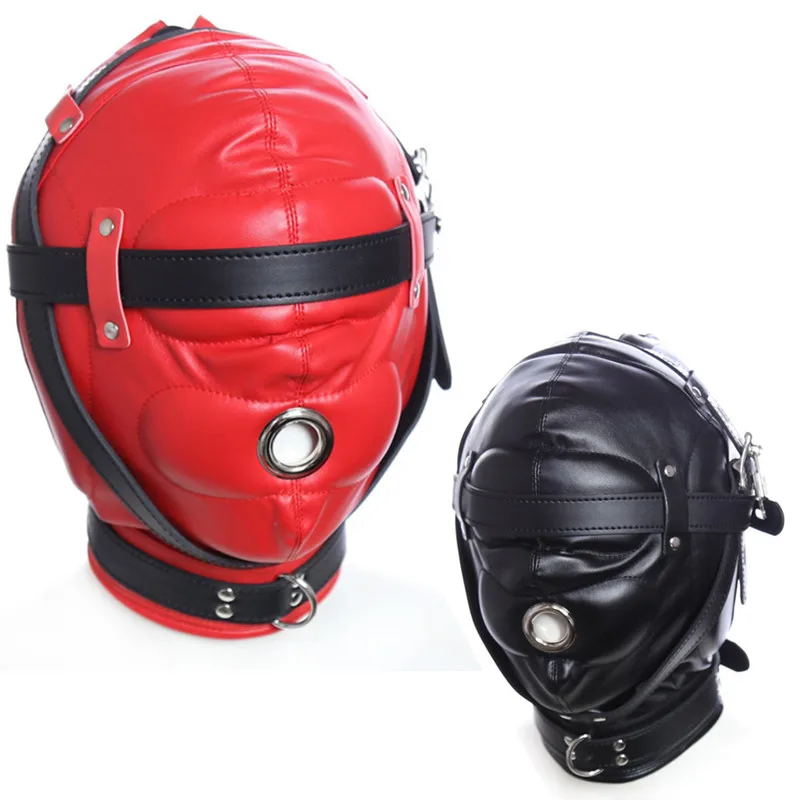 Секс-маски бондаж полный капюшон Фетиш-Маска утолщение головной убор жгут секс