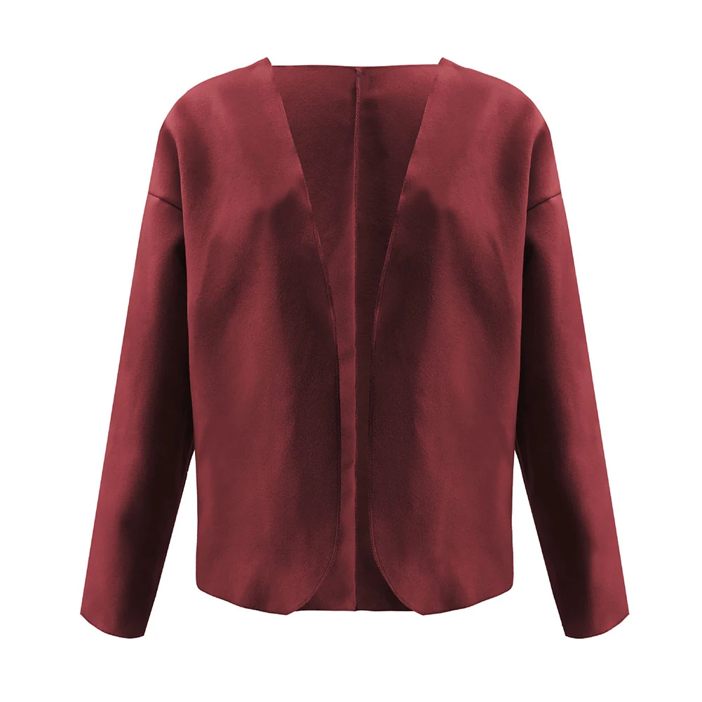 Модная женская осенняя однотонная куртка с длинным рукавом двусторонний