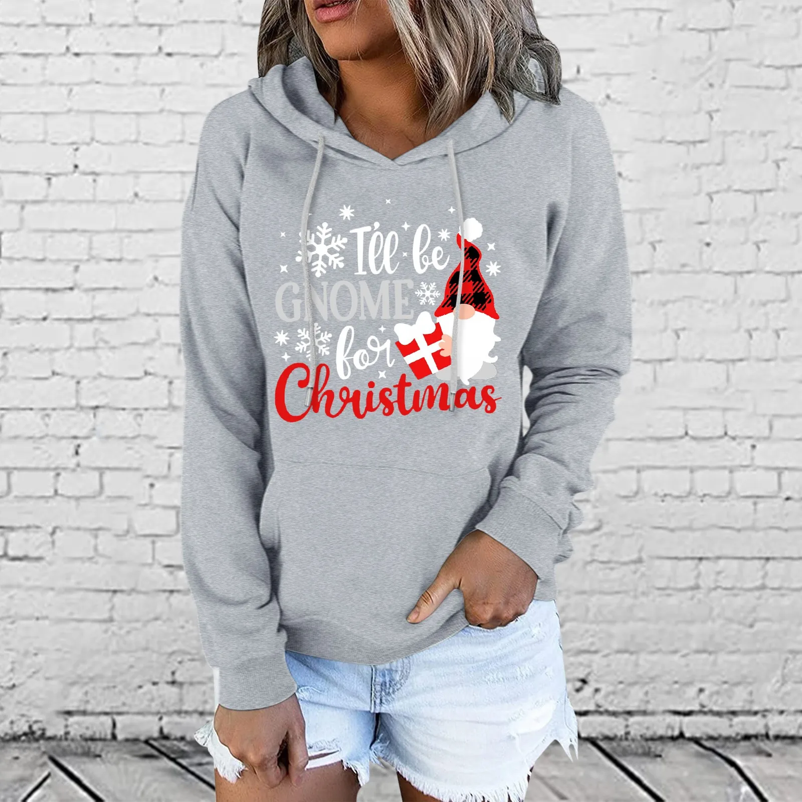 

Merry Christmas Womens Hoodies Xmas Trees Print Casual Pullovers Winter Fall Holiday Clothes Sweatshirt Hooded Sudaderas Mujer