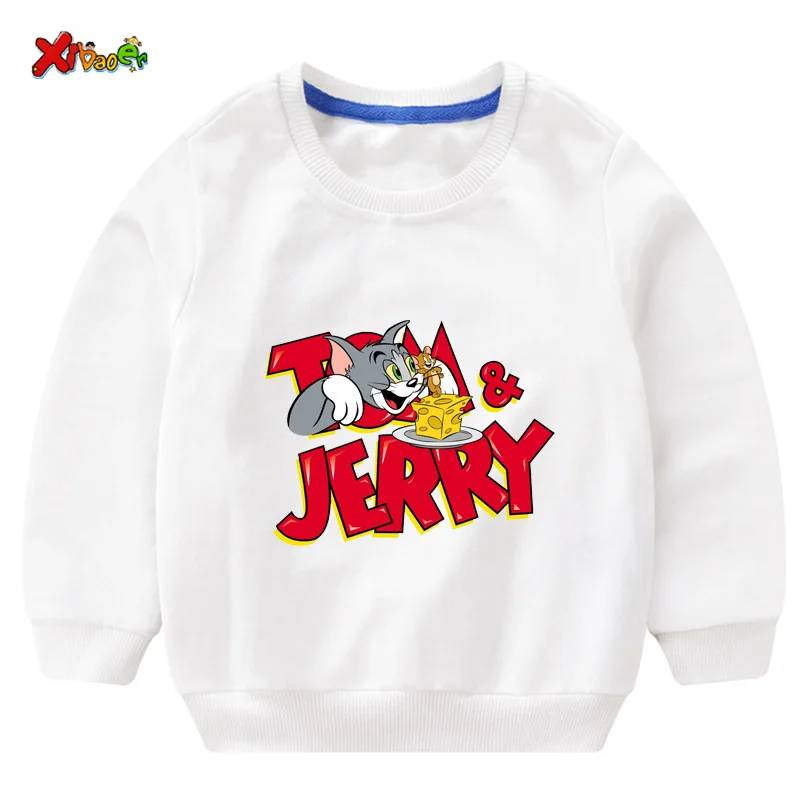 toddler girl sweatshirts baby boy hoodie children Pullover Tops Autumn Fashion Long Sleeve Cartoon Tom and jerry clothing
