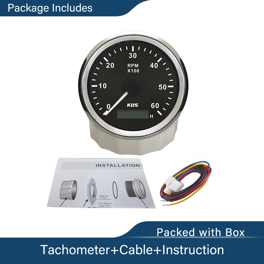 Водонепроницаемый KUS Морской Тахометр для автомобиля грузовика лодки тахометр с