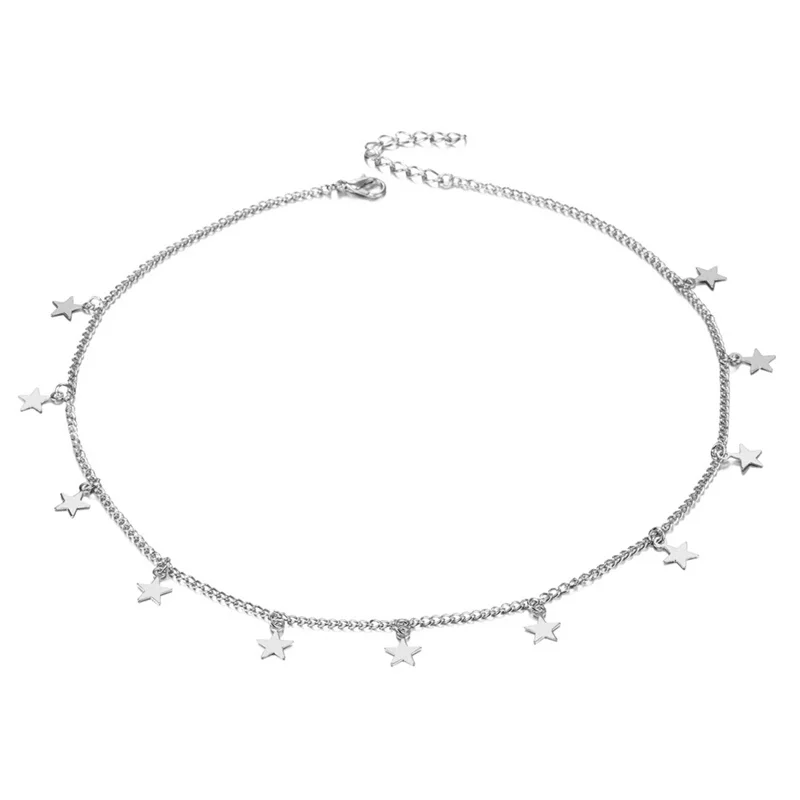Fashion Gold Color Star Party Women's Pendant Necklace Female Choker Necklaces Jewelry Simple Ladies Gifts | Украшения и