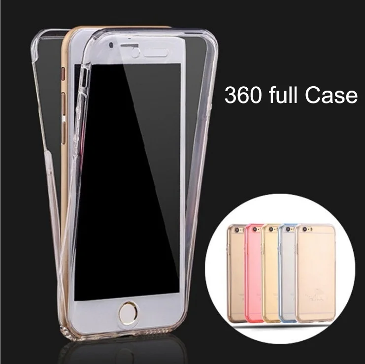 

TPU Soft 360 Full Body Silicone for iPhone 13 12 Pro Max Mini 11 XS XR X SE 2020 7 8 Plus Clear Cover Front and Back Cases