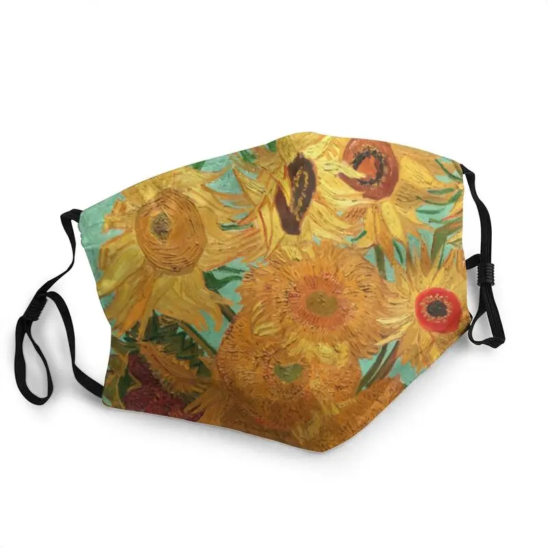 

Vincent Van Gogh Twelve Sunflowers In A Vase Mask Reusable Mouth Face Mask Art Flowers Painting Mask Anti Dust Respirator Muffle