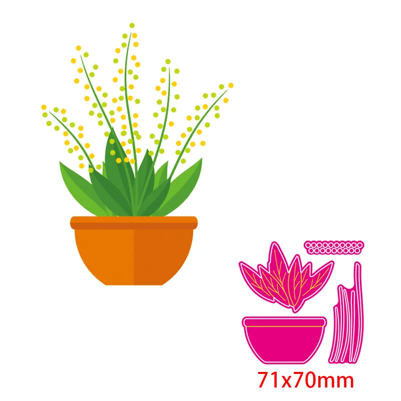 Трафарет кактус листья металлические пресс-формы для бонсая растения с алоэ в