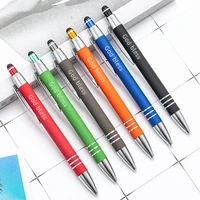 6pcslot metal touch screen pen multifunctional engraved logo ballpoint pens gift advertising pen school office supplies