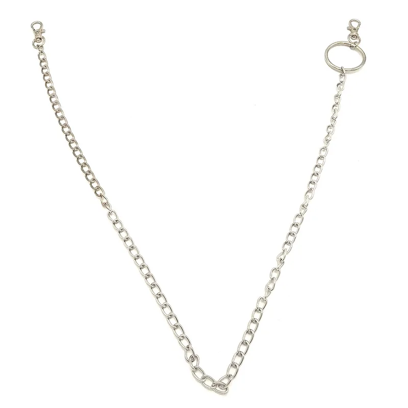 Металлическая цепочка кошелек 25 мм с большим кольцом серебристого цвета