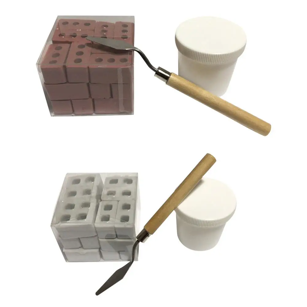 Mini Bricks 24 шт. мини цементный кирпич и раствор позволит вам построить свой собственный крошечные стены мини кирпичи Обучающие Дети Крошечные стены мини кирпич@ 10 - Цвет: Mini Bricks