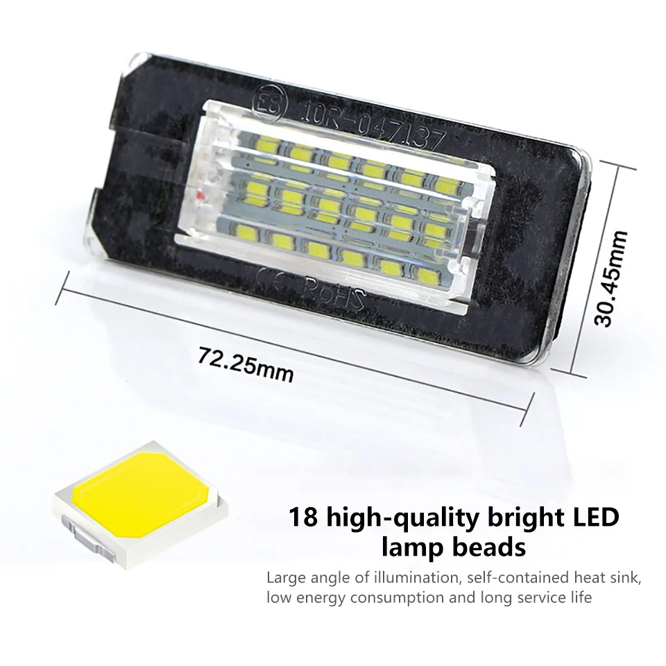 AOSHIKE 2 шт. белый 18SMD Автомобильный светодиодный светильник для номерного знака с бусинами для Mini Cooper R56 R57 R58 R59 автомобильный светильник без ошибок