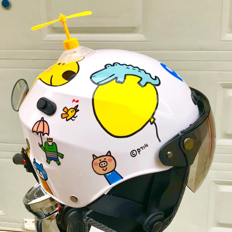 Детский шлем украшение анимация мультфильм бамбук пропеллеры для катания на