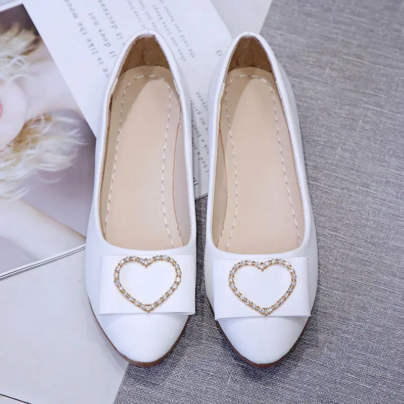 

Doudou shoes women's new soft-soled comfortable single shoes all-match women's pointed-toe shallow soft leather flat shoes women