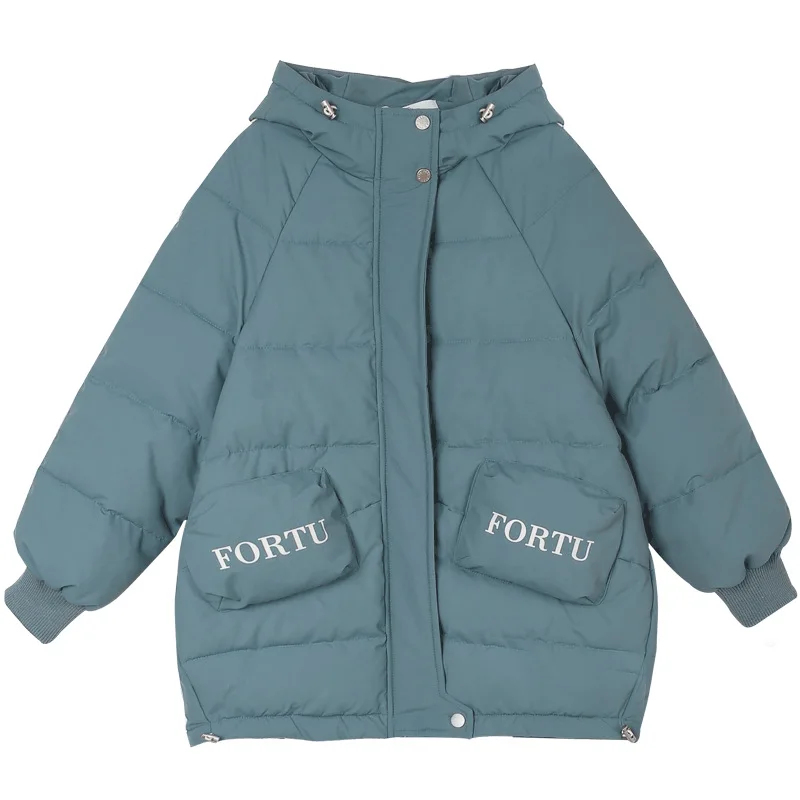 

printing letter institute wind upset cotton-padded jacket hooded long-sleeved girl 1 a69552 cotton-padded clothes