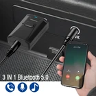 Автомобильный комплект громкой связи 3 в 1, Bluetooth 5,0, разъем 3,5 мм, AUX, стерео аудио приемник и передатчик, адаптер для MP3 динамика, телевизора, ПК, fg08