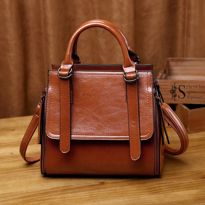 

2021 New Women's Bag Messenger Bag Pu Leather Retro Adjustable Shoulder Strap Shoulder Bag Flip Bag Shoulder Bags of Women