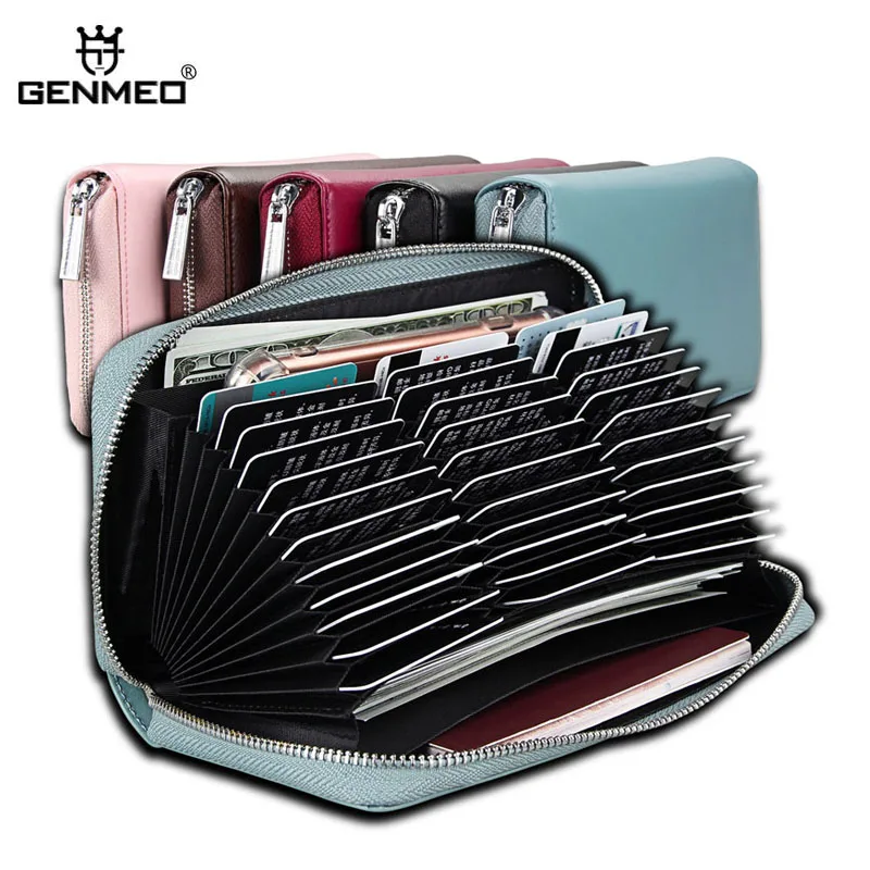 GENMEO бумажник из натуральной кожи женские кожаные модные сумки клатч с 36 шт.