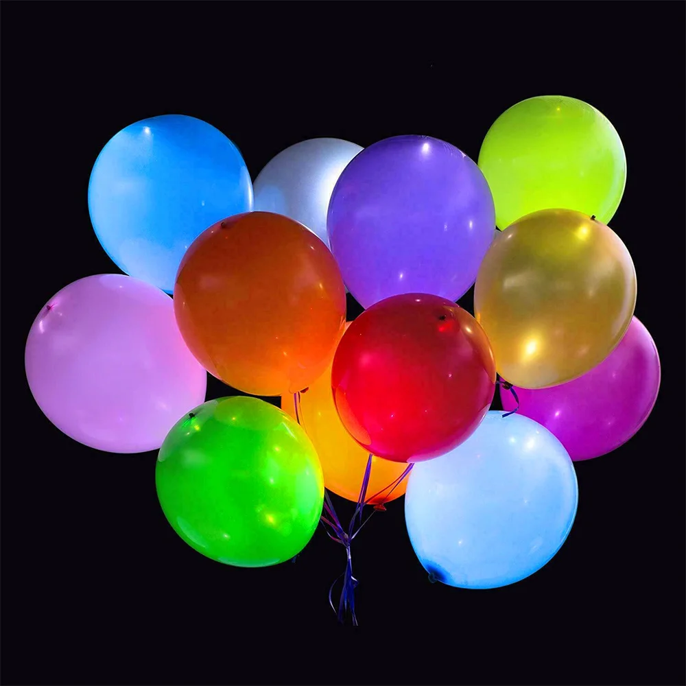 

5/20pc Party Decoration LED Luminous Balloons Multicolor Glowing Balloon Light 12-Inch Latex Balloon Flash Ball for Xmas Wedding