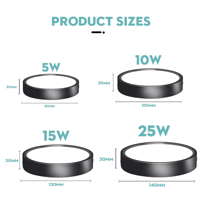 

Led Downlight Surface Mounted 220V 110V Round Down Light Led Spot Light Spotlight 5/10/15/25W For Home Lighting Kitchen
