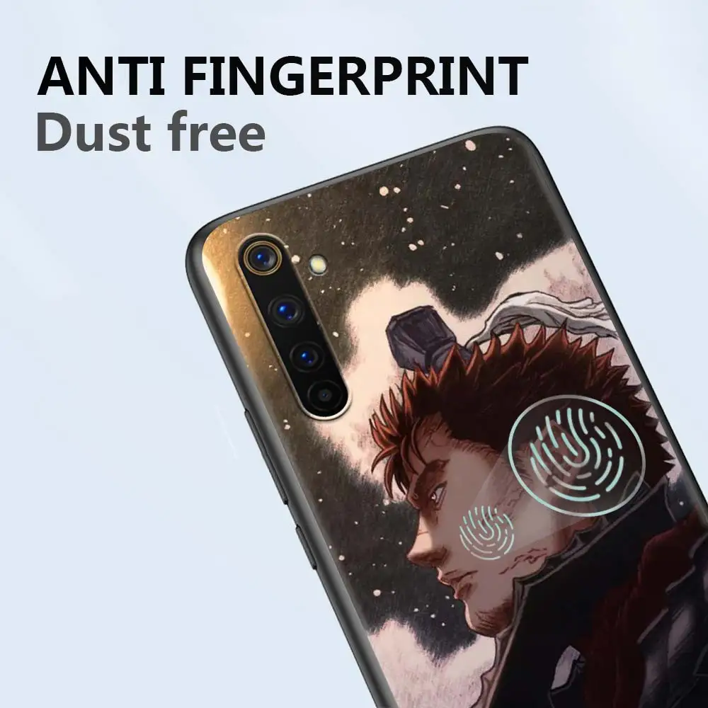 anime berserk guts soft case oppo realme 6 7 c21 c3 xt 8 7i 5 pro a53 a52 a9 2020 a94 a74 5g black silicone phone coque free global shipping