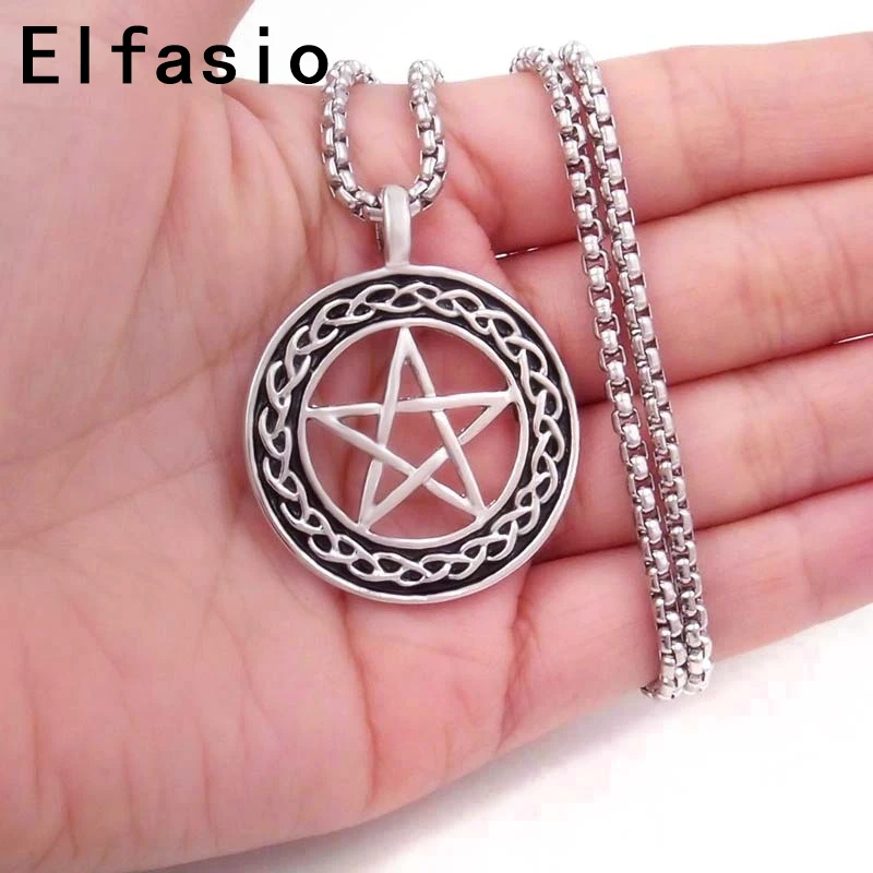 Мужские кельтский с пятиугольной звездой талисман подвеска Цепочки и ожерелья