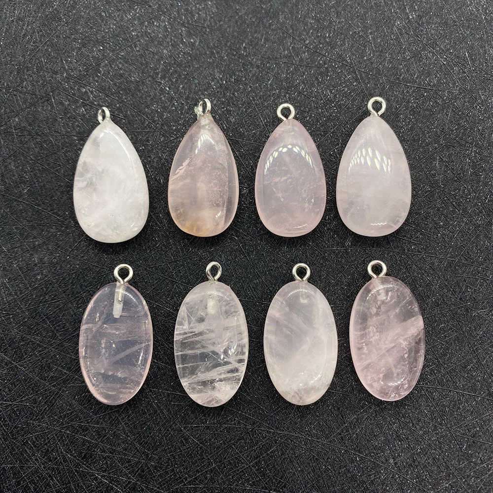 

Natural Pink Necklace Pendant Quartz Stone Crystal Water Drop Tears Exquisite Pendant Necklace Ladies Jewelry Making Accessories
