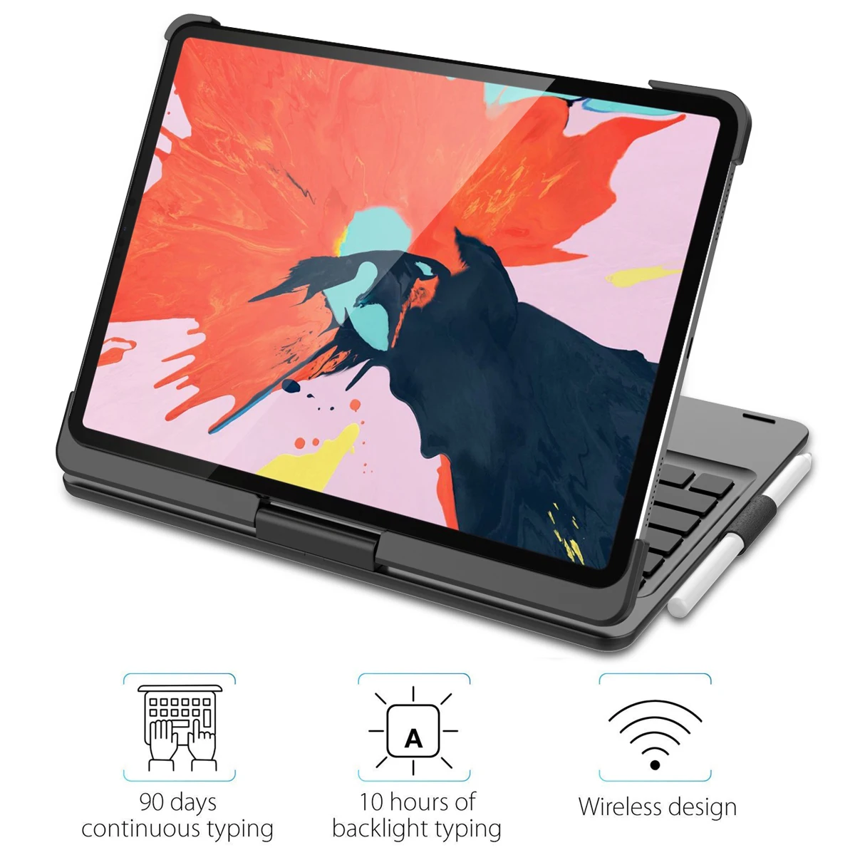 США клавиатура чехол для iPad Pro 11 360 градусов вращение bluetooth-клавиатура для планшета чехол с 11-12 дюймов универсальные сумки для планшетов