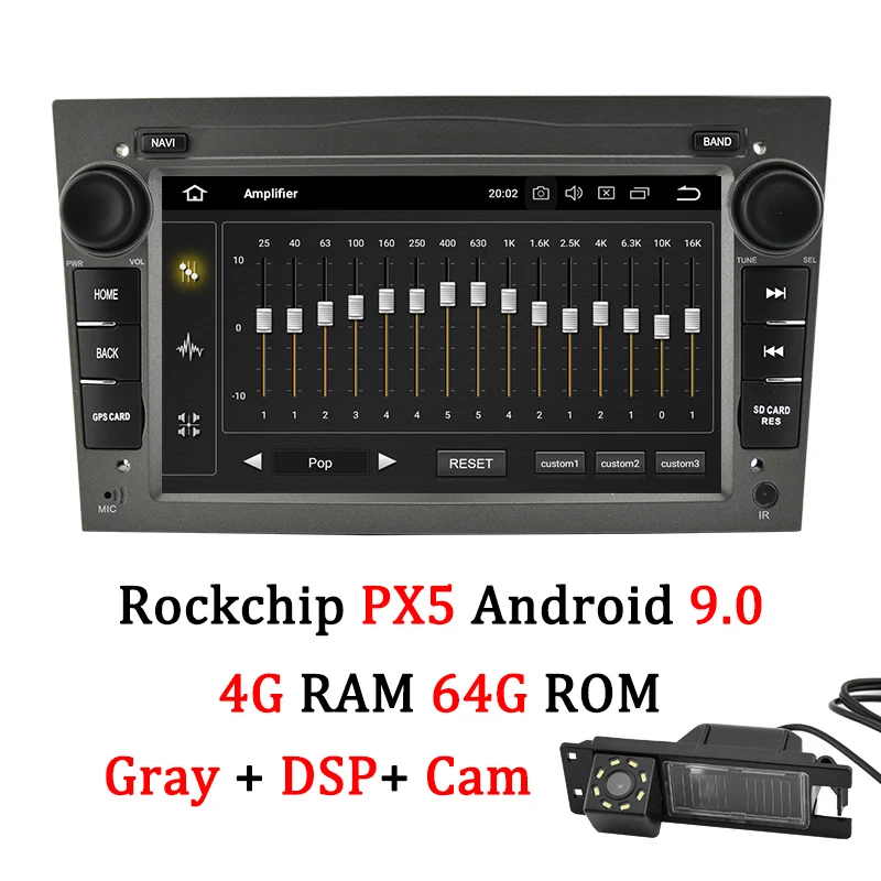 PX5 DSP Grey Cam Bonroad Android 9,0 PX30 PX5 DSP автомобильный мультимедийный плеер радио gps навигация для Opel/Astra/Vectra/Antara/Zafira/Corsa(без dvd - Color: PX5 DSP Grey Cam