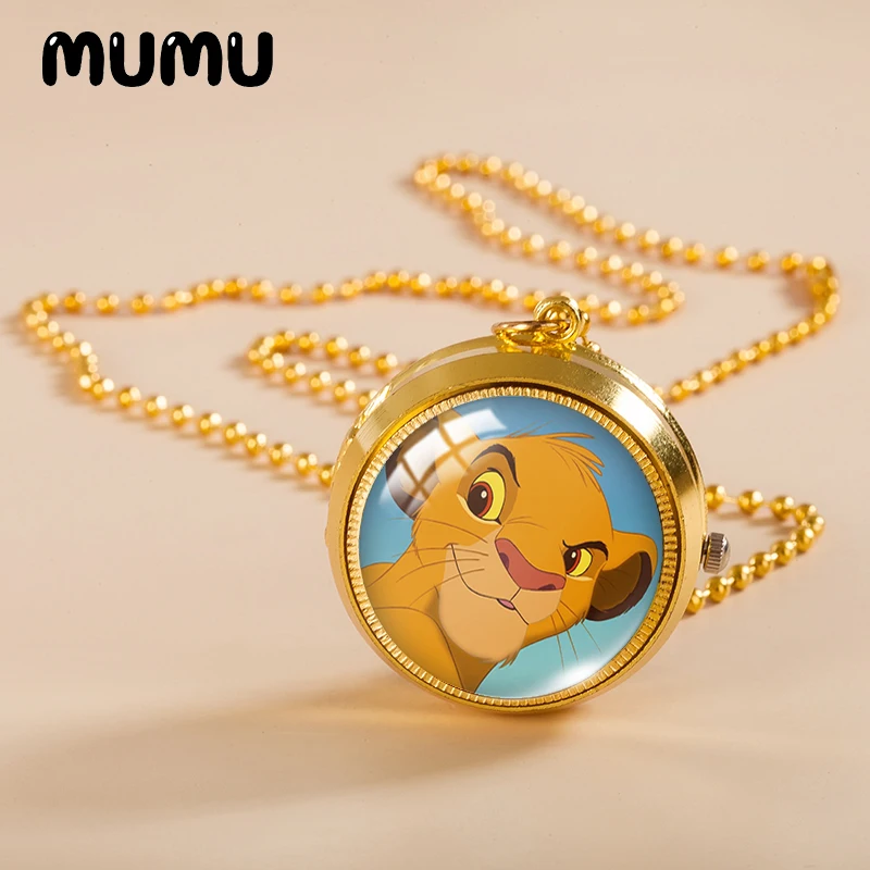 2021 новые карманные часы Король Лев ожерелье Simba и Nala золотой цвет винтажные
