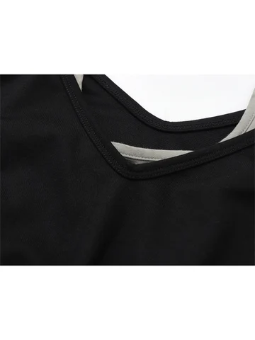Woman Sweatshirt Hoodies Fashion Female Chic Loose Casual Streetwear Patchwork Ins Street Y2K Fake Two Pieces Hoodies Crop Top