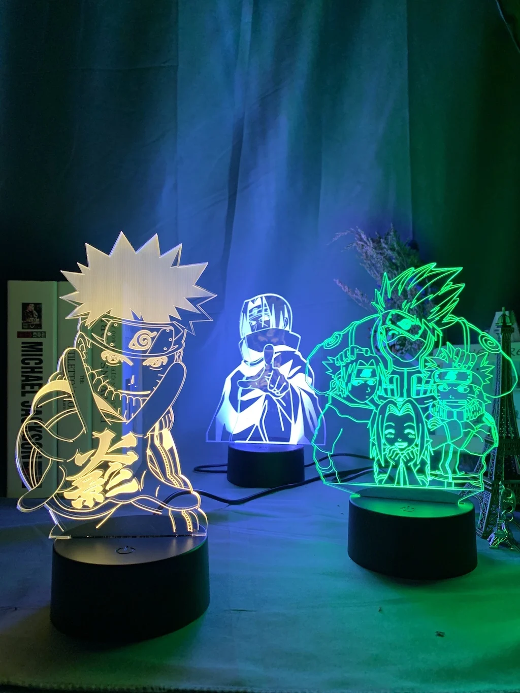 Светодиодный ночник с аниме Наруто Узумаки командный 7 дюймов Sasuke Kakashi Hatake