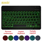 Ультра тонкая беспроводная Bluetooth клавиатура для IOS, Android, планшет, клавиатура, ПК, Windows, для iPad 9,7, Bluetooth, испанская Teclado русская