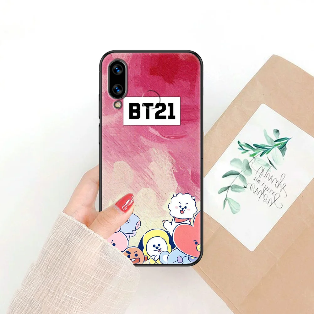

Cartoon BT-21 Phone case For Huawei Honor 6 7 8 9 10 10i 20 A C X Lite Pro Play black pretty waterproof 3D coque luxury bumper