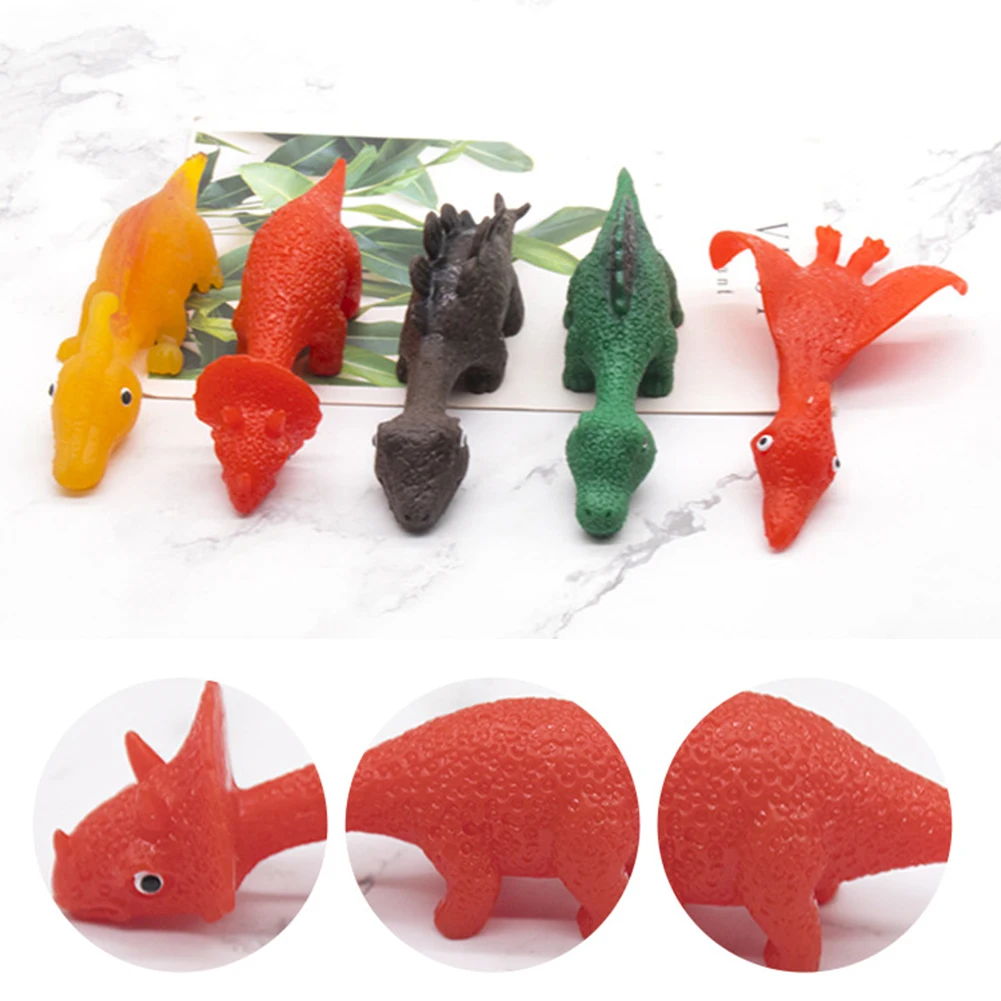 

1 Pcs TPR Catapult Toys Slingshot Flying Simulation Dinosaur Shape Exquisite Toys Mini Animal Toy Color Random
